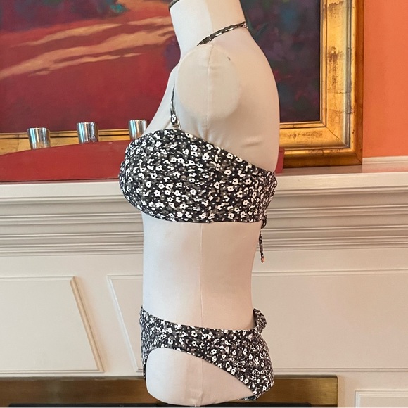 MICHAEL Michael Kors sz M floral print lace-up bandeau bikini & classic bottom - Picture 7 of 8